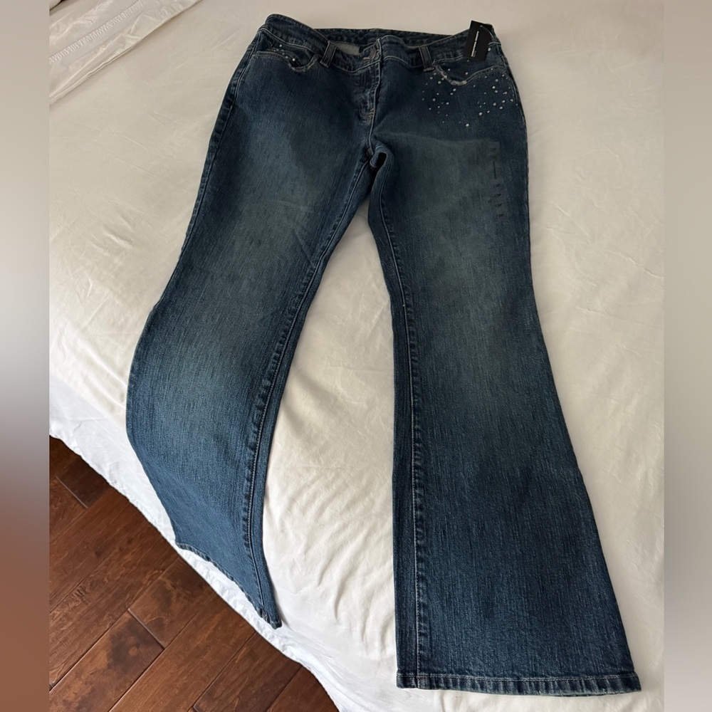 INC International Concepts bootcut jeans with rhinestones size 12p